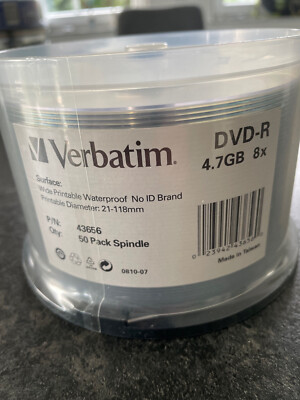 1 x 50er Spindel VERBATIM DVD+R 4,7 GB  8x - (43656) NEU - versiegelt