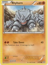 2015 - RHYHORN - POKEMON TRADING CARD - BASIC HP 80 - 74/160 - NO 111 - SPIKES