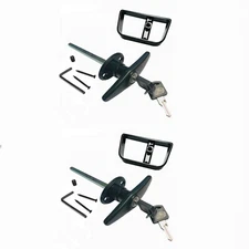 2 sets 2.5" Truck Cap Cover Shell Topper Window T-Handle Lock Black Clockwise 