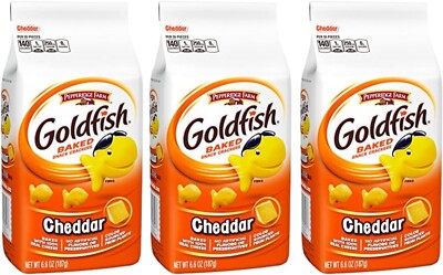 Pepperidge Farm Goldfish Baked Snack Cracker Cheddar Baked with Rea 200g x 3
