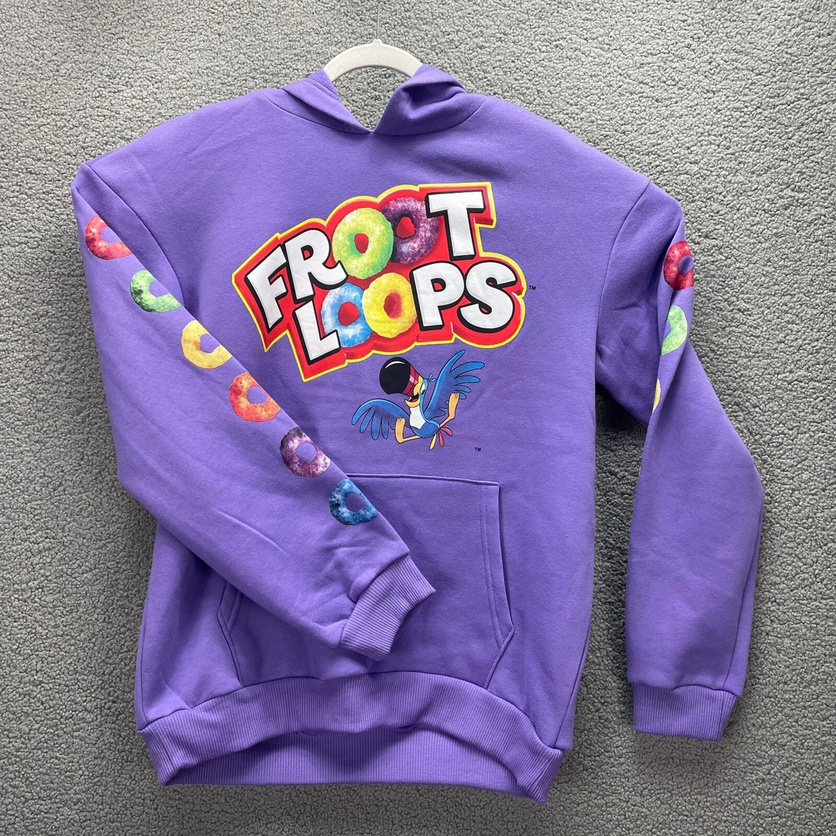 Kelloggu0026#039;s Sweatshirt Adult Large Purple Fruit Loops Spelled Out Hoodie  Mens | eBay
