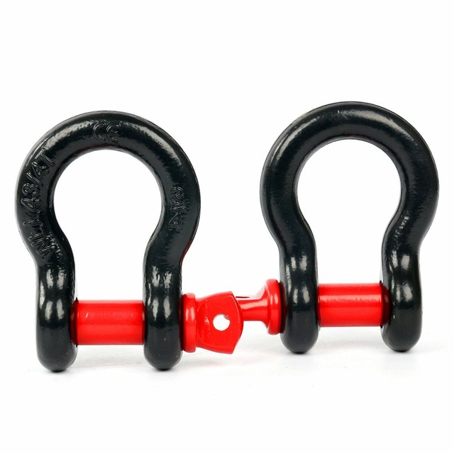 2PC 3/4" Heavy Duty Galvanized Dring Shackle for Jeep Vehicle Recovery