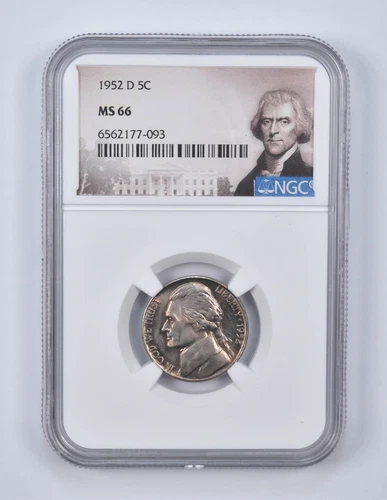 1952-D MS66 Jefferson Nickel Graded NGC Special Lbl