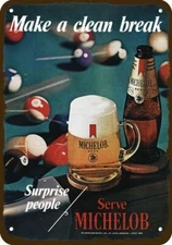 1972 MICHELOB BEER Billiard Ball Pool Vintage Look DECORATIVE REPLICA METAL SIGN