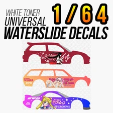 1/64 Scale ANIME ITASHA White Toner Universal WaterSlide Decals for Hot