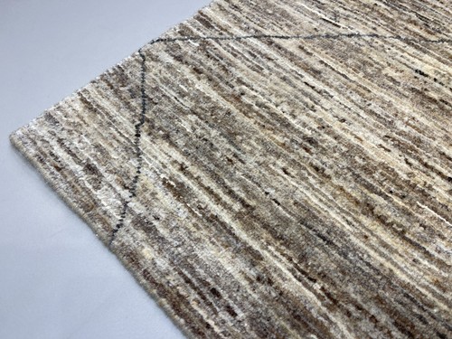 Alfombra Gabbeh de lana beige natural estilo escandinavo hecha a mano (10' x 14') - Imagen 10 de 12