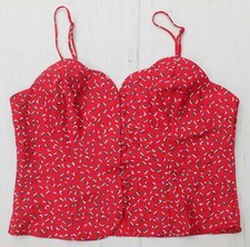 Vintage Victoria s Secret Gold Label Size Medium Camisole Top Satin Red Button