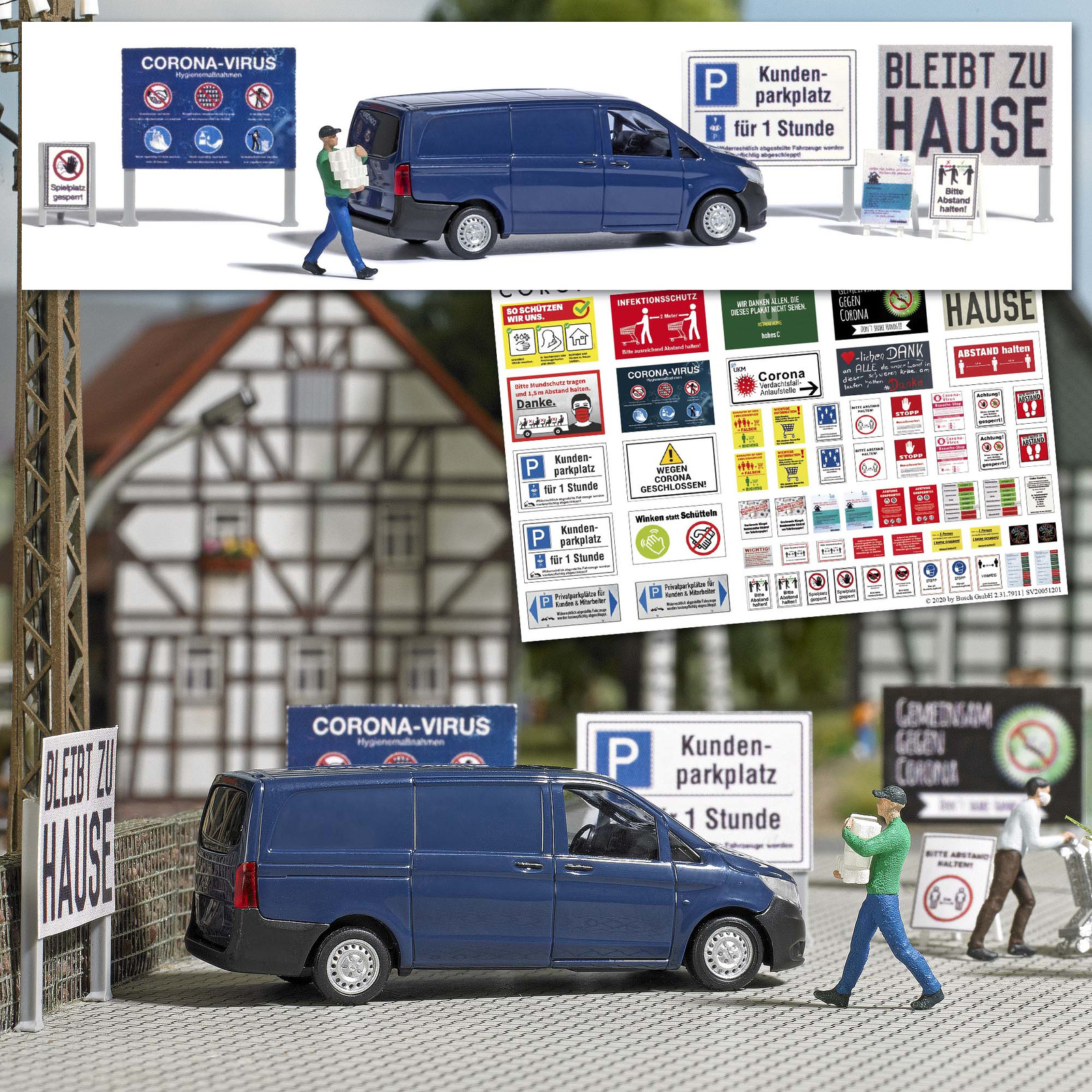 Transport mini scene with English signs OO (1:76) / HO (1:87) Busch 7912