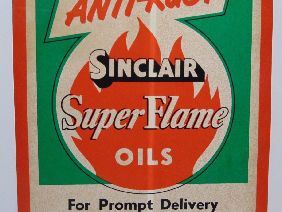 1950s Rare Vintage Sinclair Oil Sign Sticker Anti-Rust Sinclair