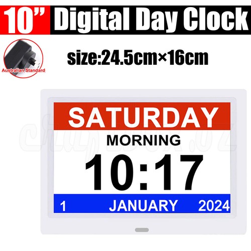 7/8/10 LED Dementia Digital Calendar Clock Alarm Extra Large Day Week Month Year - Picture 24 of 24