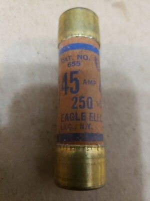 Eagle No 655 45 AMP Fuses 250V Cartridge Fuses lot of 10