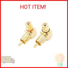 RCA Right Angle Adapter Gold-Plated 2-Pack 90 Degree RCA Adapter Plug Connector