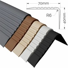 Rubber Stair Nosing Edge Trim Anti non Slip PVC Angle Rounded Edging 70x40mm