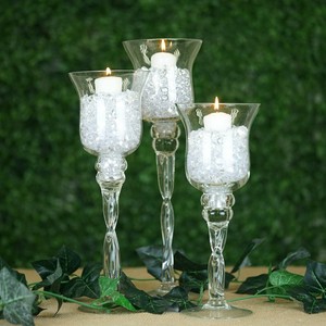 6 Clear Hurricane Candle Glass Holders Wedding Centerpieces