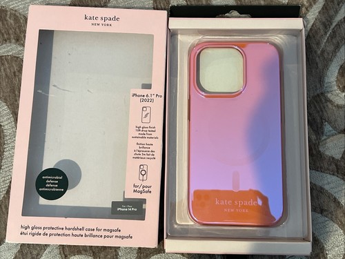 New Nib Kate Spade Iridescent Coral Pink Phone Case iPhone 14 Pro  - 第 2/3 張圖片