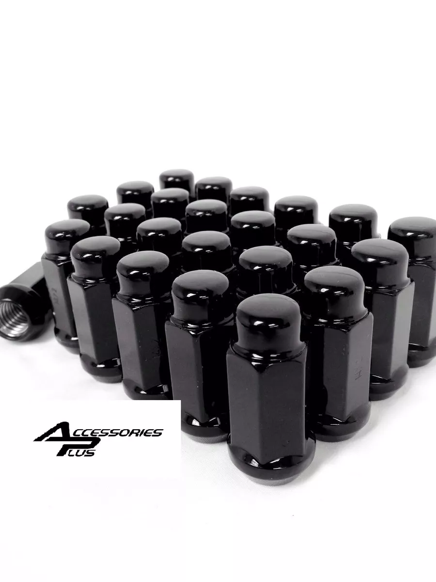 24 Pc BLACK CHEVY TAHOE AFTERMARKET CUSTOM WHEEL LUG NUTS 14m x