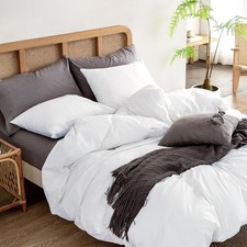 3 Piece Super King Plus Size 120" x 120" Inch Luxury Soft Duvet Cover Set 8...