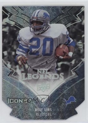2008 Upper Deck Icons NFL Legends Silver Die-Cut 76/150 Billy Sims #LEG2 11pj