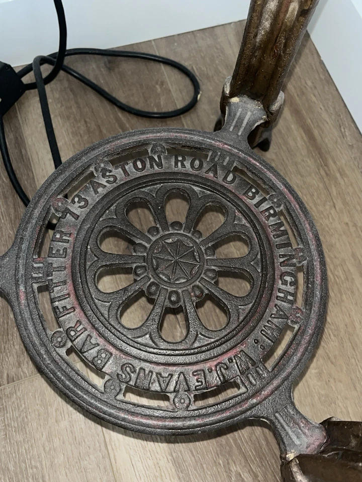 Antique English Britannia Cast Iron Table With Wood Top - Image 3 of 4