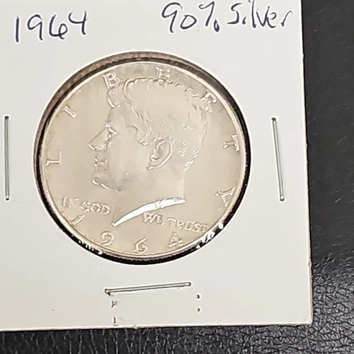 1964 Kennedy 90% Silver Uncirculated Half Dollar Coin 50C Uncertified