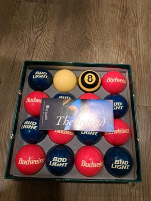 Aramith Budweiser/Bud Light 2 1/4 Pool Ball Set. NOS Opened