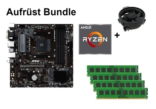 Bundle MSI B450M Pro-VDH + AMD RYZEN 3 5 7 CPU + 8GB bis 32GB RAM + M.2 wählbar
