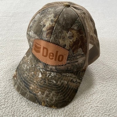 Realtree Mens OSFM Trucker Hat Camo Chevron Delo Leather Patch Snapback Cap