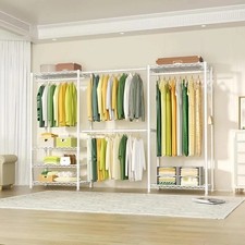 Image of Heavy Duty Metal Clothes Rail Rack Garment Display Stand with 4 Hanging Rods New