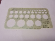 Vintage RapiDesign Circle Template No. 40 - Size In 64ths - pencil allowance