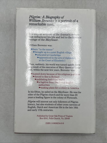 Pilgrim: A Biography of William Brewster by Mary B. Sherwood 1982, Hardcover 1st - Picture 2 of 14