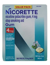Nicorette 4 Mg White Ice Mint Gum 160 Pieces 