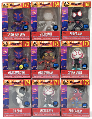 Funko Minis Five Below Exclusive Set of 9 Spider Man Woman Spot
