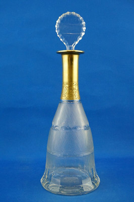 Ludwig Moser Österreich Kristallglas-Dekanterflasche, vergoldet, Liberty