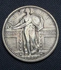 1917 Philadelphia Standing Liberty Quarter 25Ctype 1  AU details