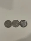 Lot Of 3 Roosevelt Silver United States Dimes With A Weight Of 7g 1964-1962-1952
