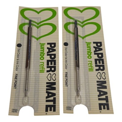 Paper Mate Jumbo Pen Refill 453-04 Fine Point Black Vintage 1983 Lot Of 2