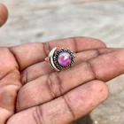 Pink Moonstone Solid 925 Sterling Silver Beautiful Handmade Ring, All Size M1557