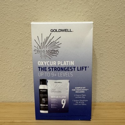 Goldwell Light Dimensions Oxycur Platin Lightening Powder 9+ Sample Kit NIB
