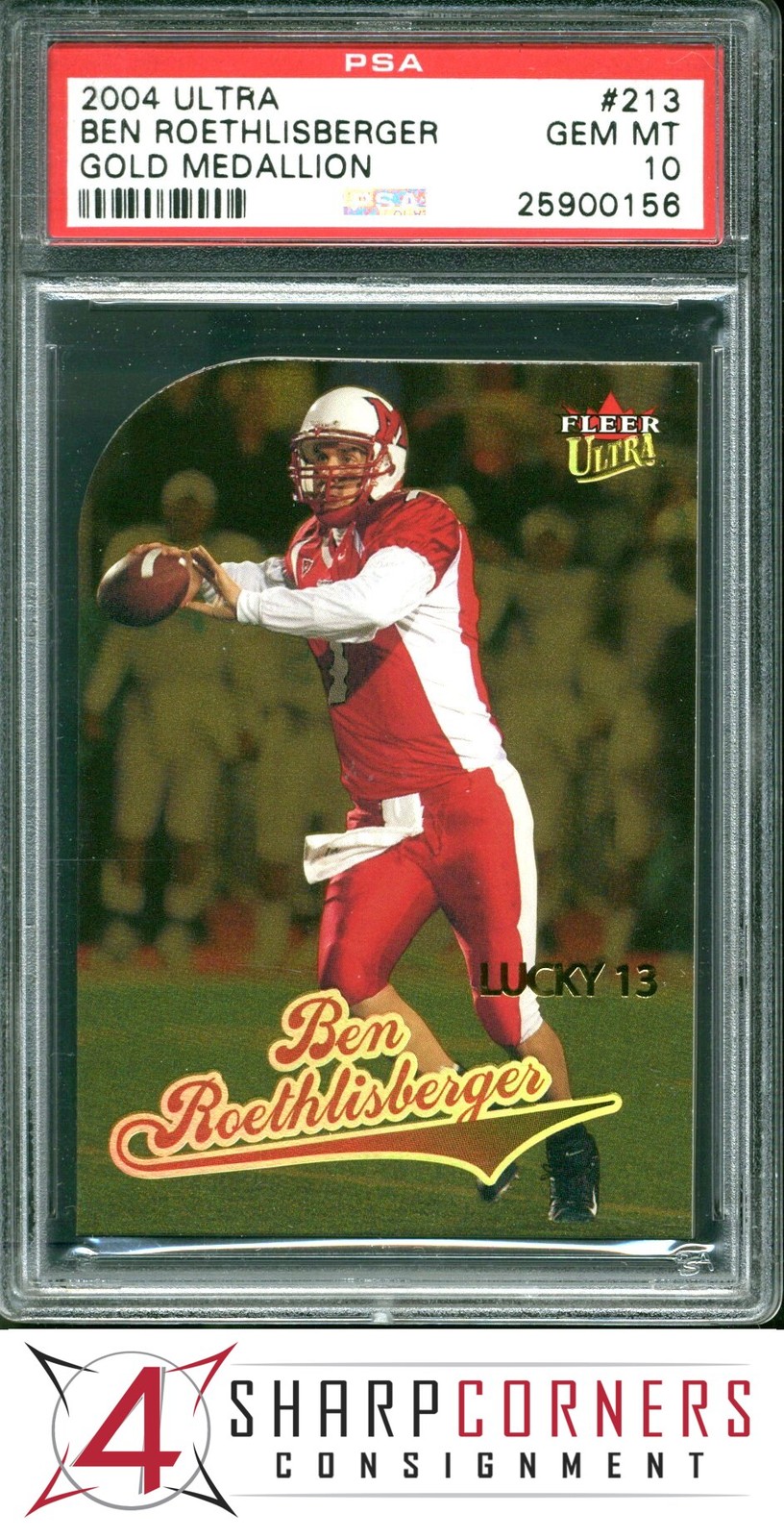2004 ULTRA GOLD MEDALLION #213 BEN ROETHLISBERGER RC PSA 10