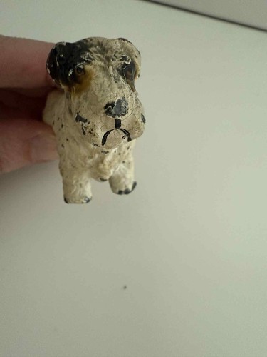 vintage Terrier / Schnauzer cold painted metal dog - Picture 11 of 11