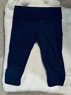 Lululemon Womens Size 10 Run:Speed Crop Good Vibes Deep Navy Black  A391