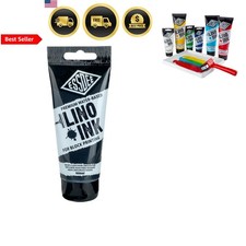 Block Printing Ink Black Waterbased Vibrant Art Supplies 100ml