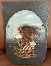 VINTAGE 1889 AMERICAN EAGLE PAINTED ON SLATE ...