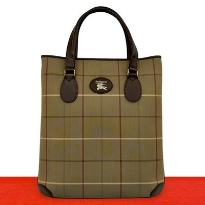 BURBERRY Shadow Horse Logo Tote Bag canvas leather Brown 31380
