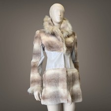 Versace Jeans Couture FW 2005 Fur Leather Coat Jacket Size XS-S