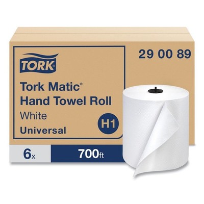 Tork 290089 1-Ply 7.7'' x 700' Advanced Matic Hand Towel Roll - WHT(6/Carton) New