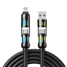 aceyoon 4 in 1 Charging Cable, 240W Universal Multi USB 2m 