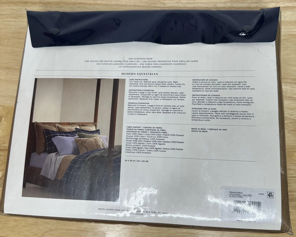 Ralph Lauren Euro Sham Mujer Cromwell Acolchado Ropa de Cama Ecuestre Almohada Nueva Foto 3 de 4