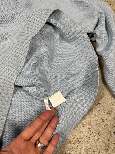 Vintage 90s Yves Saint Laurent Baby Blue Sweater Jumper Knit - Picture 9 of 12