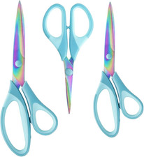 Craft Scissors 3 Pack All Purpose Sharp Titanium Blades Shears Comfort Grip Hand